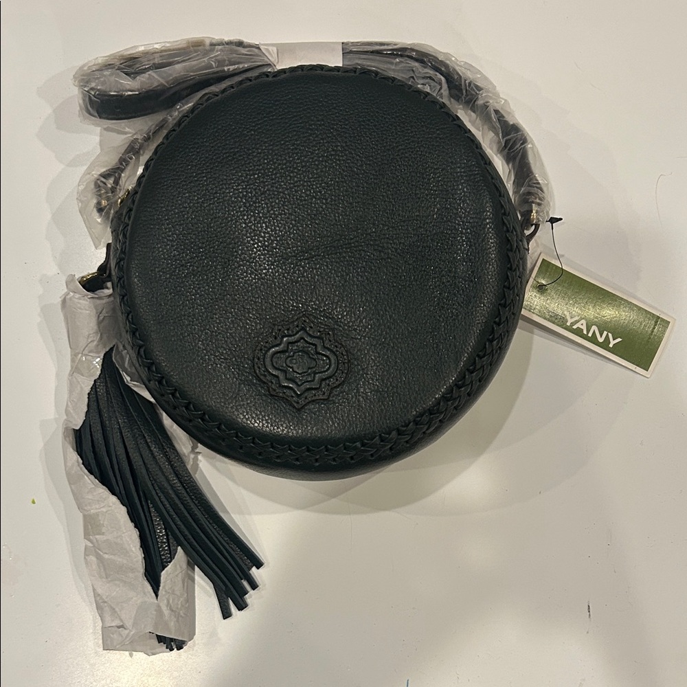 orYANY Deep Green Circular Crossbody Bag with Tassel